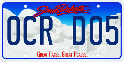 SD license plate 0CRD05