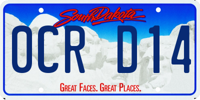 SD license plate 0CRD14