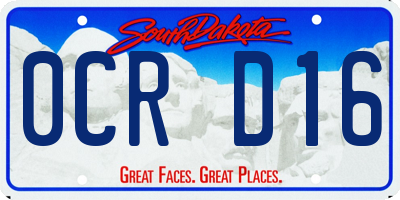 SD license plate 0CRD16