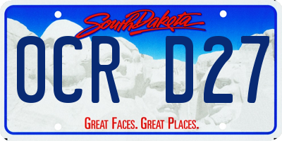 SD license plate 0CRD27