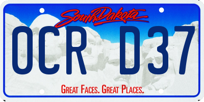 SD license plate 0CRD37