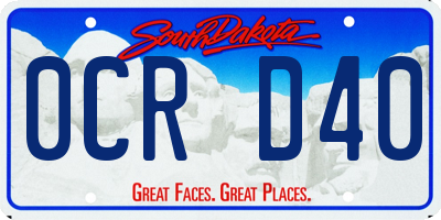 SD license plate 0CRD40