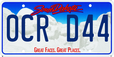SD license plate 0CRD44