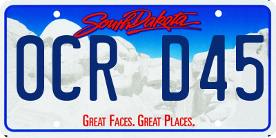 SD license plate 0CRD45