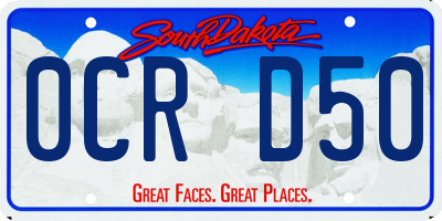 SD license plate 0CRD50