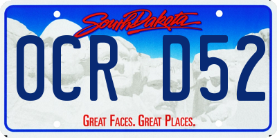 SD license plate 0CRD52