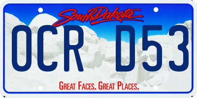 SD license plate 0CRD53