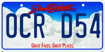 SD license plate 0CRD54