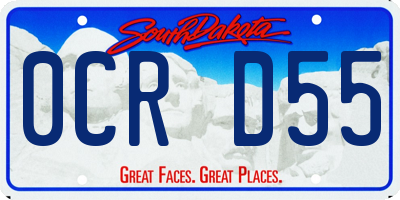 SD license plate 0CRD55