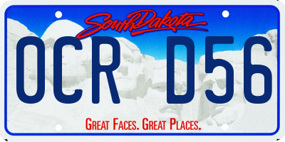 SD license plate 0CRD56