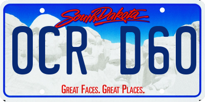 SD license plate 0CRD60