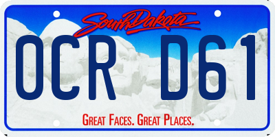 SD license plate 0CRD61