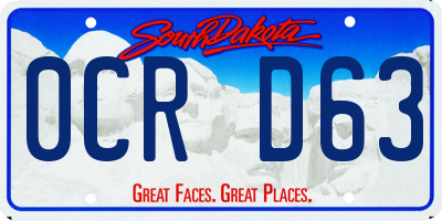SD license plate 0CRD63
