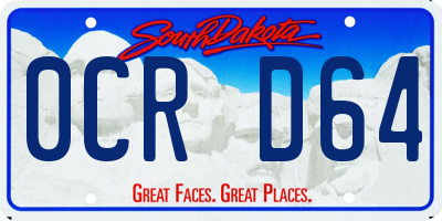 SD license plate 0CRD64
