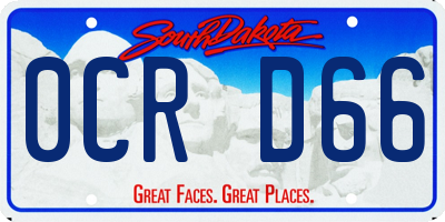 SD license plate 0CRD66