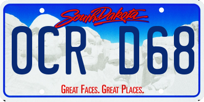 SD license plate 0CRD68