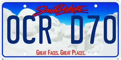 SD license plate 0CRD70