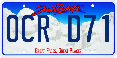 SD license plate 0CRD71