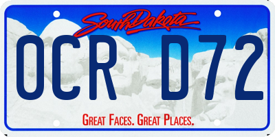 SD license plate 0CRD72