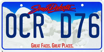 SD license plate 0CRD76