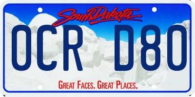 SD license plate 0CRD80