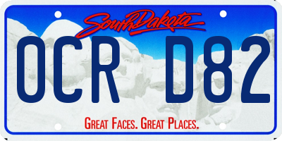 SD license plate 0CRD82