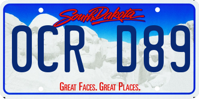 SD license plate 0CRD89