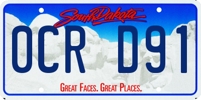 SD license plate 0CRD91