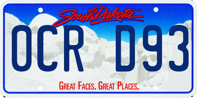 SD license plate 0CRD93