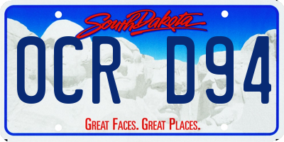 SD license plate 0CRD94