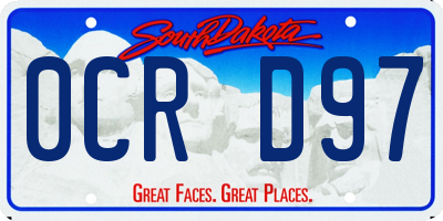 SD license plate 0CRD97
