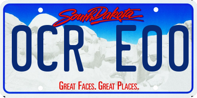 SD license plate 0CRE00