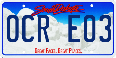 SD license plate 0CRE03