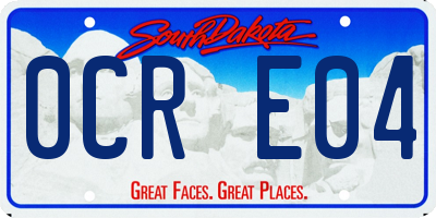 SD license plate 0CRE04