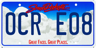 SD license plate 0CRE08