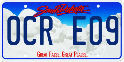 SD license plate 0CRE09