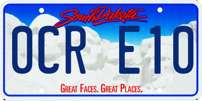 SD license plate 0CRE10