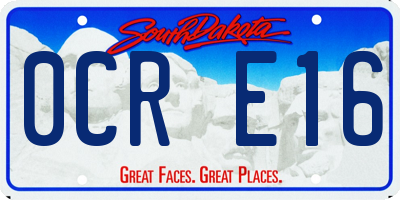 SD license plate 0CRE16