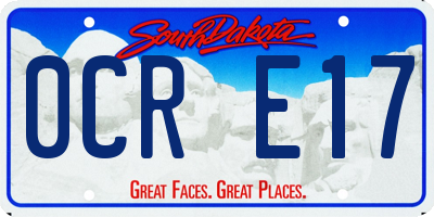 SD license plate 0CRE17