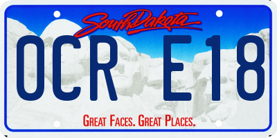 SD license plate 0CRE18