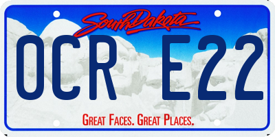 SD license plate 0CRE22