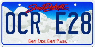 SD license plate 0CRE28