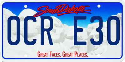 SD license plate 0CRE30