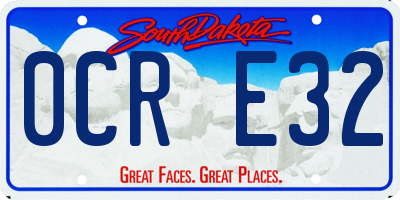 SD license plate 0CRE32