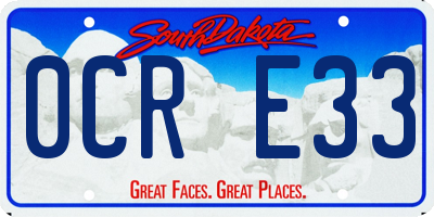 SD license plate 0CRE33