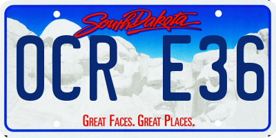 SD license plate 0CRE36