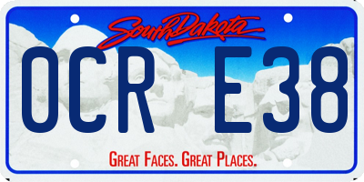 SD license plate 0CRE38