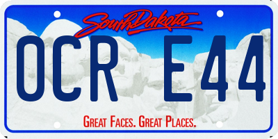 SD license plate 0CRE44