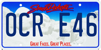 SD license plate 0CRE46