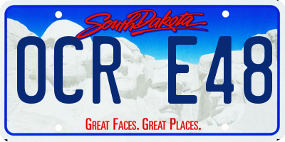 SD license plate 0CRE48